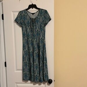 Sami & Jo Blue and Cream Paisley Midi Dress